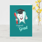 Carte Soins dentaires Bonne dent avec brosse à dents Gra (Fleur jaune)