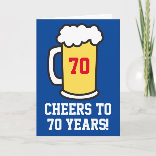 Carte Soirée À 70 Anniversaire De Bière (Vierge À L'Inté (Devant)
