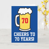 Carte Soirée À 70 Anniversaire De Bière (Vierge À L'Inté (Fleur jaune)