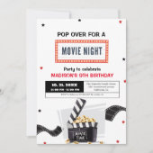 Carte Soirée cinéma Élégante Anniversaire Fête Invitatio (Devant)