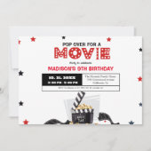 Carte Soirée cinéma Élégante Anniversaire Fête Invitatio (Devant)