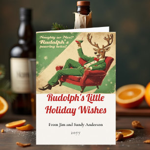 Carte Soirée Cocktail Vintage Drôle Rétro Noël