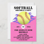 Carte Soirée d'anniversaire de softball Fire (Devant)
