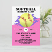 Carte Soirée d'anniversaire de softball Fire (Debout devant)