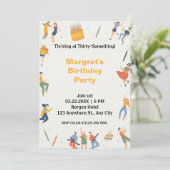 Carte Soirée d'anniversaire mignonne moderne (Debout devant)