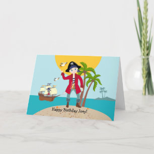 Carte Soirée d'anniversaire pour enfant pirate