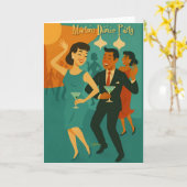 Carte Soirée Dansante Martini du Milieu du Siècle (Fleur jaune)