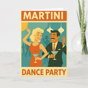 Carte Soirée Dansante Martini Mid Century