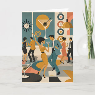 Carte Soirée de danse de cocktail Martini Hippie du mili