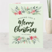 Carte Soirée de Noël sur le thème du feuillage botanique (Devant)