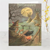 Carte Soirée de Pleine lune de la sorcière Cauldron (Fleur jaune)