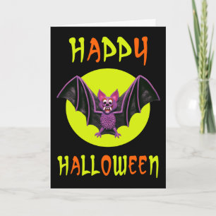 Carte Soirée d'Halloween Cute Bat