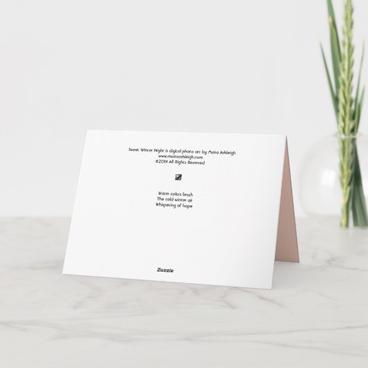 Carte Soirée d'hiver douce (Dos)
