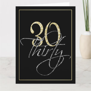 Carte Soirée Formelle, Noir & Or 30ème anniversaire