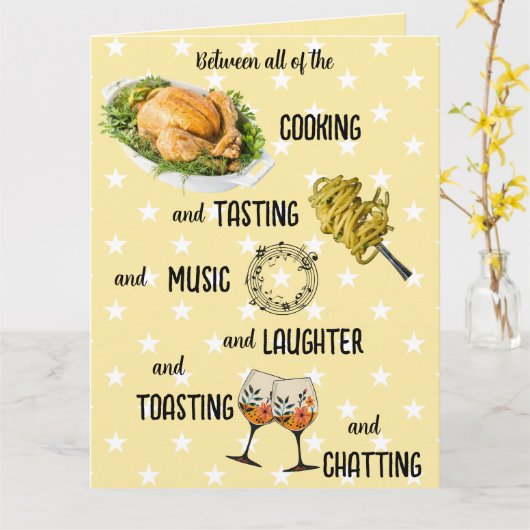 Carte Soirée Thanksgiving (Fleur jaune)