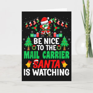 Carte Sois gentil avec le Père Noël facteur - Ouvrier St