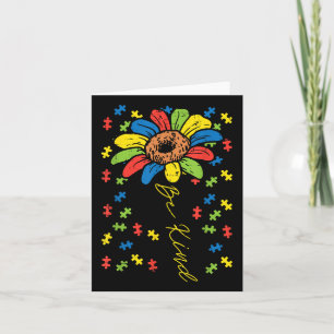 Carte Sois gentil Puzzle de tournesol Sensibilisation su