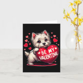 Carte Sois ma chienne Westie de la Saint-Valentin Coeur (Fleur jaune)