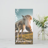 Carte Sois ma Saint-Valentin avec cheval regardant (Debout devant)