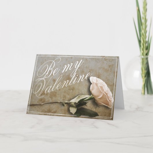 Carte Sois ma Saint-Valentin avec Rose (Devant)