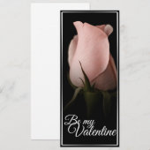 Carte Sois ma Saint-Valentin avec une rose rose (Devant / Derrière)