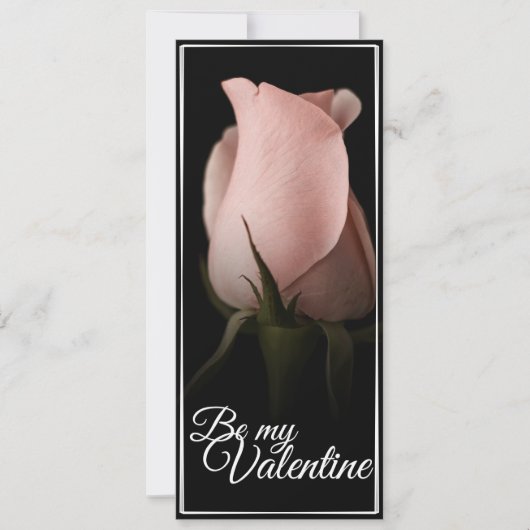 Carte Sois ma Saint-Valentin avec une rose rose (Devant)