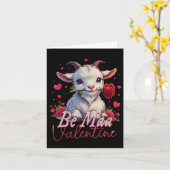 Carte Sois Ma Saint Valentin Chèvre Coeur Mignon Chèvre (Fleur jaune)