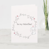 Carte Sois ma Saint Valentin ! Cute Little Bunny Saint V (Devant)