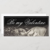 Carte Sois ma Saint-Valentin - jeune femme menteuse (Devant / Derrière)