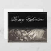 Carte Sois ma Saint-Valentin - jeune femme menteuse (Devant / Derrière)