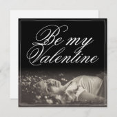 Carte Sois ma Saint-Valentin - jeune femme menteuse (Devant / Derrière)