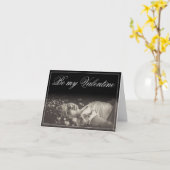 Carte Sois ma Saint-Valentin - jeune femme menteuse (Fleur jaune)