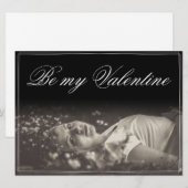 Carte Sois ma Saint-Valentin - jeune femme menteuse (Devant / Derrière)