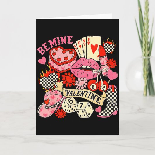 Carte Sois Ma Saint-Valentin Rétro Coquette Howdy Wester (Devant)