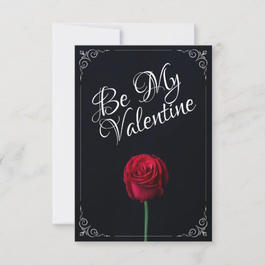 Carte Sois ma Saint-Valentin - Rose rouge foncé (Devant)