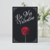 Carte Sois ma Saint-Valentin - Rose rouge foncé (Debout devant)