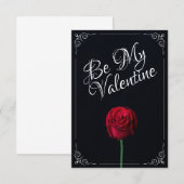 Carte Sois ma Saint-Valentin - Rose rouge foncé (Devant / Derrière)