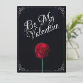 Carte Sois ma Saint-Valentin - Rose rouge foncé (Debout devant)