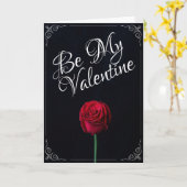 Carte Sois ma Saint-Valentin - Rose rouge foncé (Fleur jaune)