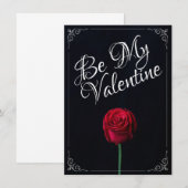 Carte Sois ma Saint-Valentin - Rose rouge foncé (Devant / Derrière)