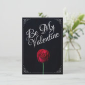 Carte Sois ma Saint-Valentin - Rose rouge foncé (Debout devant)