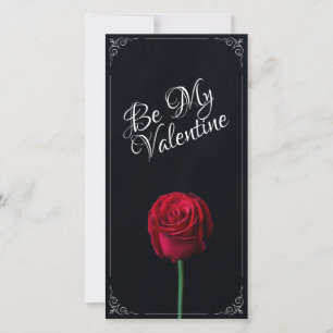 Carte Sois Ma Saint-Valentin - Rose Rouge Sombre