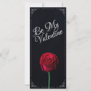 Carte Sois Ma Saint-Valentin - Rose Rouge Sombre