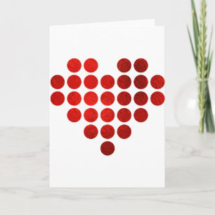 Carte Sois Ma Saint-Valentin Rouge Faux Or Feuille Point