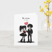 Carte Sois mienne ou sinon Saint-Valentin gothique (Fleur jaune)
