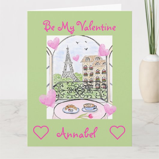 Carte Sois Mienne Saint-Valentin Aquarelle Paris Tour Ei (Devant)