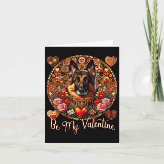 Carte Sois mon chien de la Saint-Valentin Fleur Rouge Co (Devant)
