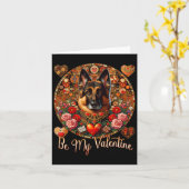 Carte Sois mon chien de la Saint-Valentin Fleur Rouge Co (Fleur jaune)