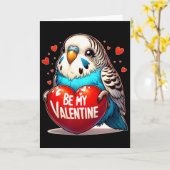 Carte Sois mon cœur de perruche de la Saint-Valentin (Fleur jaune)