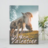 Carte Sois mon Valentin avec cheval qui regarde V2.0 (Debout devant)